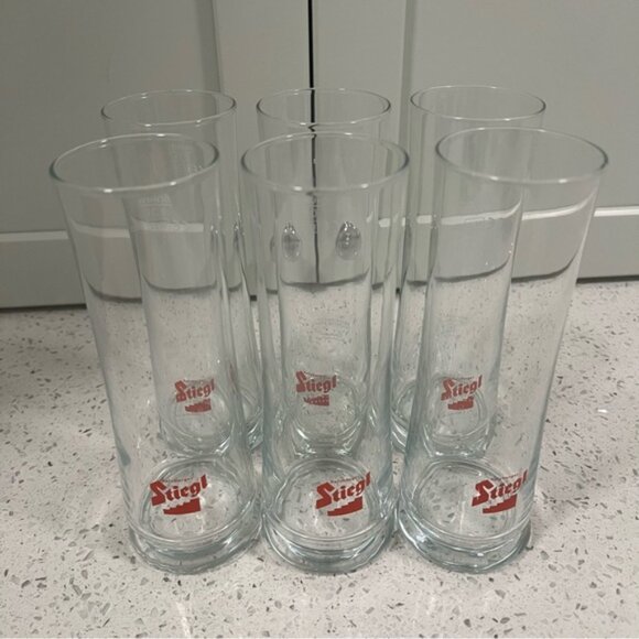 KISKA SALZBURGER STIEGL Set of 6 Pilsner Beer Glasses 7.5 Tall 300 ml - Picture 1 of 9